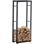 Porte - bûches - keri - v2 - métal noir - 25x60x125 cm - design moderne Porte - bûches - keri - v2 - métal noir - 25x60x125 cm - design moderne