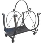 Porte - bûches en métal - panier à bûches bois fer forgé - accessoire de cheminee Porte - bûches en métal - panier à bûches bois fer forgé - accessoire de cheminee