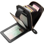 Porte carte de crdit - zgeer - cuir vritable - noir - rfid - 12x8x4cm