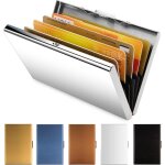 Porte - cartes cr�dit et visite m�tallique - technologie rfid blocage s�curis� - 6 emplacements en blanc ...