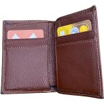 Porte carte en cuir marron porte monnaie catte credit