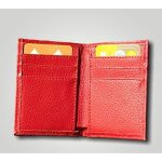 Porte carte cuir vritable rouge card holder leather red carte crdit billets