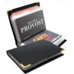 Porte cartes - cuir vritable - noir - 22 emplacements - dimensions 10x7 cm - mixte