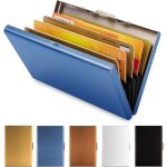Porte - cartes m�tallique slim avec blocage rfid - �tui pour 6 cartes de cr�dit et de visite
