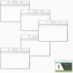 Porte carte - transparent - 10x8. 5cm - 10pcs - porte - badge horizontal en plastique