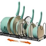 Porte casseroles 2 en 1 organiseur de po�le rangement casserole range assiette support avec 7 compartiments ...