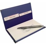 Porte ch�quier bleu marine - fabrication fran�aise - simili cuir �tui prot�ge