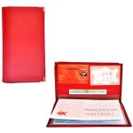 Porte chquier - pacey - rouge - cuir de vachette - 2 emplacements cb - mixte