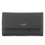 Porte - chquier femme en pu cuir souple noir - flora co paris