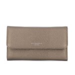 Porte chquier - flora co paris - marron metal - pu cuir souple - taille unique - design franais