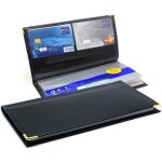 Porte chquier - non spcifi - simple et pratique - 2 emplacements cartes - cuir noir - 19x11cm