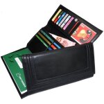 Portefeuille porte - chquier - maromondo - noir - 13 emplacements cartes - 2 souffles billets - femme ...