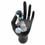 Porte cl�s 3d s�rie la - bu - bu 4 cm bleu avec pompon cadeaux id�al anniversaire no�l saint valentin ...