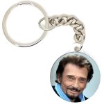 Porte cl� badge johnny hallyday id�e cadeaux original personnalisation rond