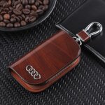 Porte cl brun en cuir vritable de voiture tui cls pour audi