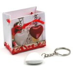 Porte cl� coeur blanc dans son petit sac