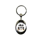 Porte - cl�s ovale en m�tal avec jeton caddie avec sa boite bts