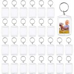 Porte - cl�s photo - lot de 30 - porte - cl�s cadre photo vide - porte - cl�s en acrylique transparent ...