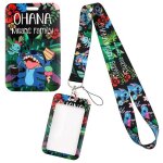 Porte cl stitch souillon lanire tour de cou porte badge carte bus ecole travail kawaii cadeau mode ...