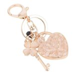 Porte cl de trfle  quatre feuilles en forme de coeur porte clef pour femme sac porte cle pour voiture ...