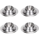 Coquetiers - acier inoxydable - 4 pcs - argent - porte - ?ufs pour maison et restaurant