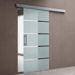 Porte coulissante 90x215cm sogood amalfits13h - 900 mslg avec amortisseur porte avec bandes opaques et ...