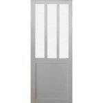 Porte coulissante atelier blanc vitre depoli h204 x l83