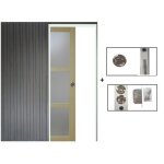Porte coulissante bois ayous vitre h204 x l83 + systme  galandage (sans kit finition)