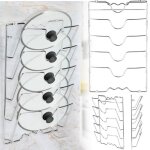 Support ustensiles cuisine - ebtools - porte couvercle vertical - argent - fer - 434x278x97 cm