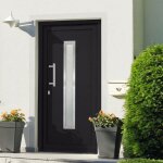 Porte dentr�e en aluminium - vidaxl - 108x208 cm - anthracite - s�curit� 5 points - charni�res r�glables ...