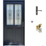 Porte dentree bois vitree sobra h215xl90 pgauche + poignee et barillet (ref 010403fp) cote tableau