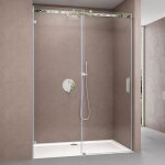 Porte de douche 110x195 pour niche sogood teramo4 - 2 paroi de douche avec porte coulissante en verre ...