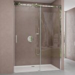 Porte de douche 125x195 pour niche sogood teramo4 paroi de douche avec porte coulissante en verre de ...