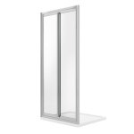 Porte de douche 90cm h185 verre transparent ouverture saloon avec 2 parois pivotantes mod. clint Porte de douche 90cm h185 verre transparent ouverture saloon avec 2 parois pivotantes mod. clint