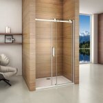 Porte de douche coulissante - marque - modèle - 8mm verre trempé anticalcaire - installation en niche ... Porte de douche coulissante - marque - modèle - 8mm verre trempé anticalcaire - installation en niche ...