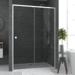 Paroi porte de douche coulissante blanc 140x185cm - extensible - whity slide 140 Paroi porte de douche coulissante blanc 140x185cm - extensible - whity slide 140
