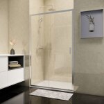 Porte de douche coulissante renno 6 mm transparent chrome l 900 mm h 1900 mm