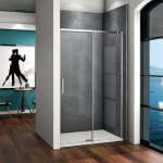 Porte de douche coulissante en verre trempé 8mm anticalcaire - 120x195cm - installation en niche Porte de douche coulissante en verre trempé 8mm anticalcaire - 120x195cm - installation en niche