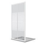 Porte de douche - idralite - blanc - réversible - 110 cm - h185 - verre sérigraphié Porte de douche - idralite - blanc - réversible - 110 cm - h185 - verre sérigraphié