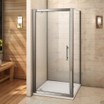 Cabine de douche - nox - porte pivotante 90cm - verre tremp� 6mm - hauteur 185cm - chrom�