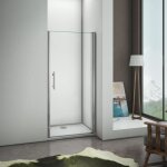 Aica porte de douche pivotante 76cm en verre anticalcaire et clair installation en niche diffrentes ...