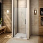 Porte de douche pivotante - nano - 90x185cm - verre trempé 6mm - installation en niche - anticalcaire ... Porte de douche pivotante - nano - 90x185cm - verre trempé 6mm - installation en niche - anticalcaire ...