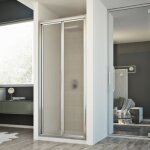 Porte de douche pliante opaque urban 75 cm h198 - gris - aluminium - r�versible - fum�
