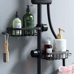 Porte - douche t�lescopique - mhy� - acier inoxydable - ensemble de 2 - fixation sans per�age - pour ...