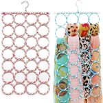 Porte - charpes - non spcifi - 28 trous - acier - rotin papier - 76x38 cm
