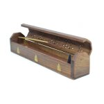 Porte - encens avec rangement / boîte en bois motif bouddha. marron Porte - encens avec rangement / boîte en bois motif bouddha. marron