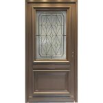 Porte dentr�e bois vitr�e camille gris quartz h215 x l90 cm c�te tableau p. gauche