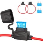 Porte - fusible en ligne 12v standard - lot de 2 - 15a - noir - plastique