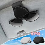 Porte lunettes - accessoires voiture - 2pcs - cuir pu - ventouse magn�tique - rangement pratique