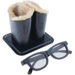 Porte - lunettesannefly double en peluche pu cuir double tte tui de support de lunettes de protection ...
